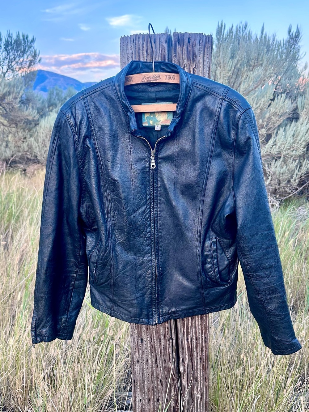 vintage wilsons leather moto jacket black leather